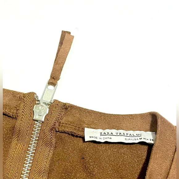 ZARA TRAFALUC Faux-Suede Crop Top - Picture 2 of 3